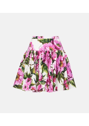 Dolce&Gabbana Floral cotton miniskirt