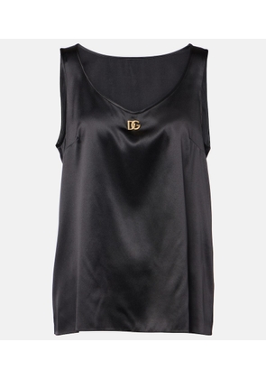 Dolce&Gabbana DG silk-blend satin tank top