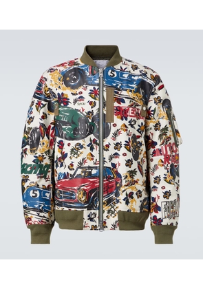 Sacai Printed cotton bomber jacket