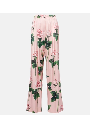 Dolce&Gabbana Floral silk-blend satin palazzo pants