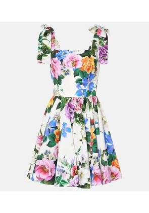 Dolce&Gabbana Floral cotton poplin minidress