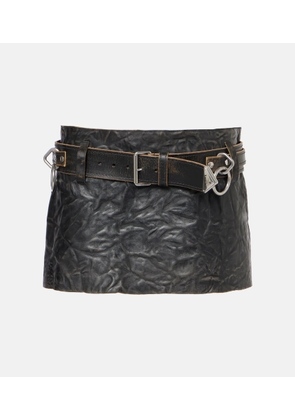 Prada Belted leather miniskirt