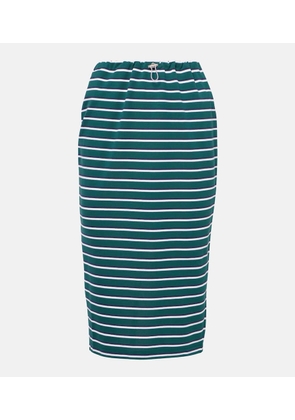 Prada Striped cotton midi skirt