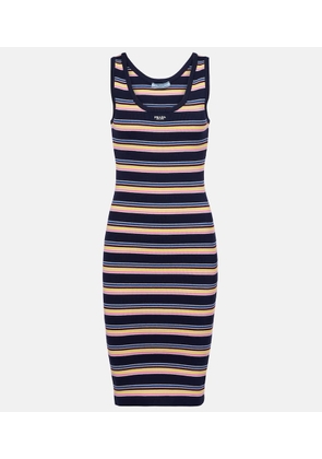 Prada Striped cotton midi dress