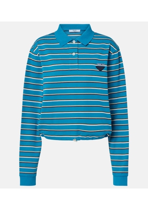 Prada Logo striped cotton polo shirt