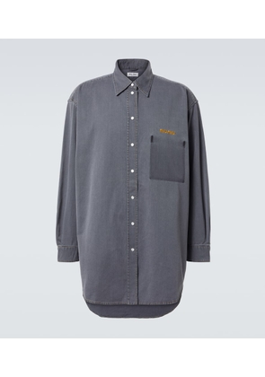 Miu Miu Logo oversized chambray shirt
