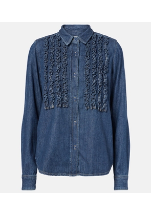 Nili Lotan Lexa ruffled denim shirt