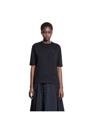 MONCLER WOMAN BLACK T-SHIRTS & TANK TOPS