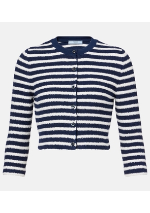 Prada Striped cotton-blend boucle cardigan