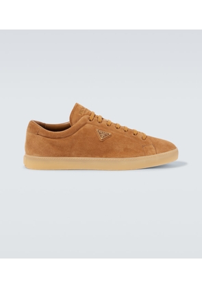 Prada Logo suede sneakers