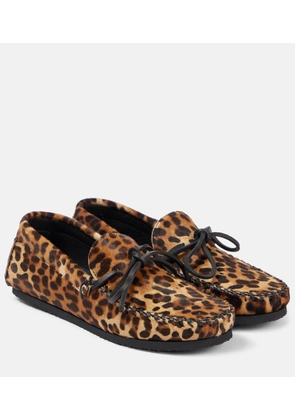 Isabel Marant Fitza leopard-print pony hair loafers