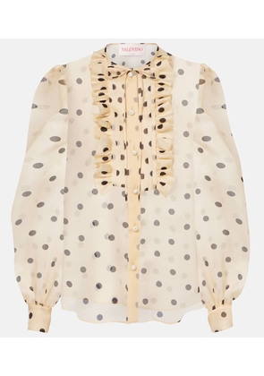 Valentino Polka-dot silk organza blouse