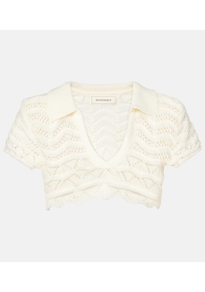 Bananhot Coco knitted cotton-blend crop top