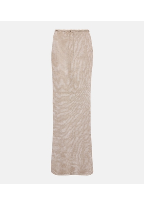 Bananhot Knitted lame maxi skirt