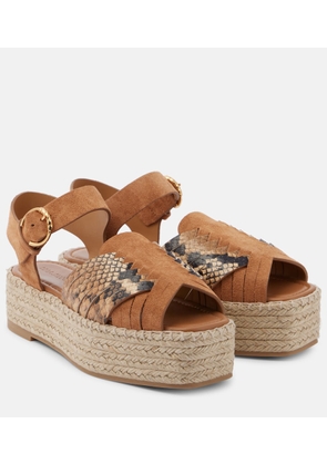 Ulla Johnson Elsa snake-effect leather espadrilles