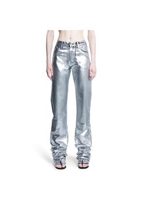Shiny Coated Denim Long Jeans