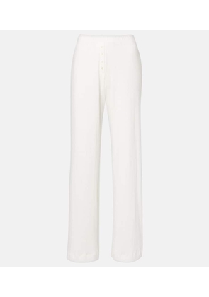 Leset Pointelle cotton wide-leg pants