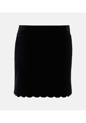 Chloe Scalloped cotton velvet miniskirt