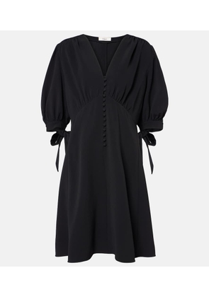 Chloe Balloon-sleeve crepe minidress