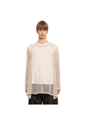 Oversized mesh ajour knit sweater