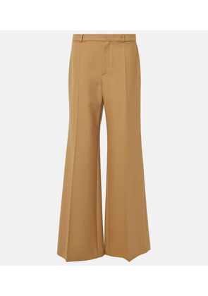 Chloe Wool grain de poudre flared pants