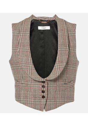 Chloe Prince of Wales wool-blend waistcoat