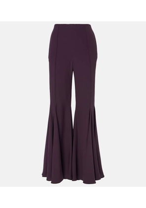 Chloe Cropped crepe satin flared pants