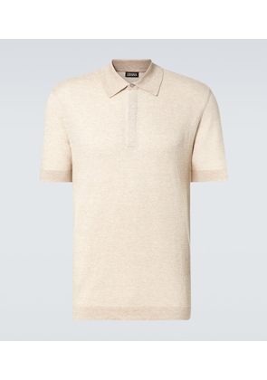 Zegna Cotton, linen, and silk polo shirt