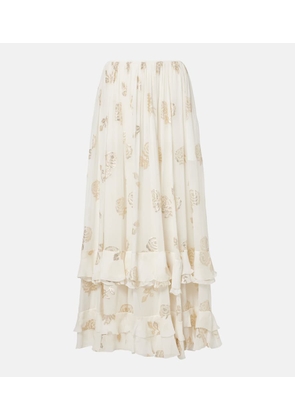 Chloe Floral jacquard muslin maxi skirt