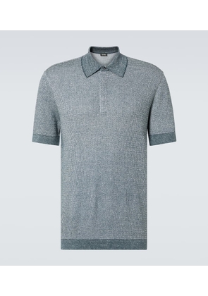 Zegna Cotton, linen, and silk polo shirt