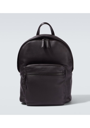 Zegna Secondskin Hoodie leather backpack