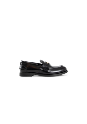 Brushed leather penny loafers