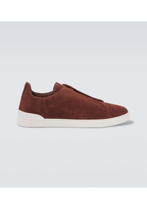 Zegna Triple Stitch Low suede sneakers