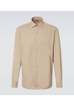 Zegna Cotton and wool denim shirt