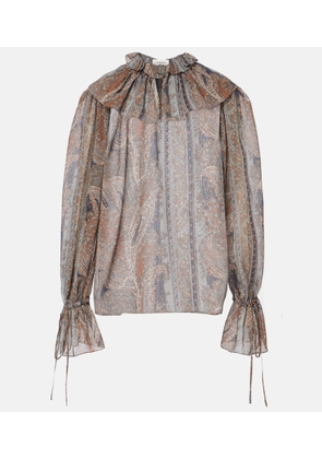 Saint Laurent Paisley silk georgette blouse