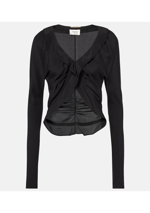 Saint Laurent Ruffled silk blouse