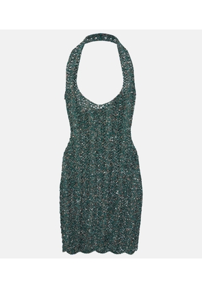 Saint Laurent Sequined mesh minidress