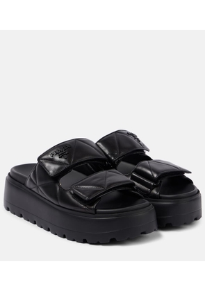 Prada Quilted leather platform sandals