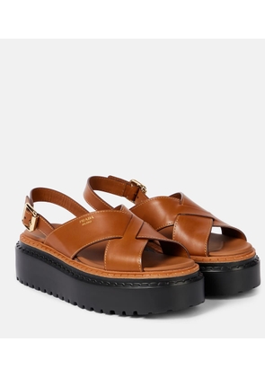Prada Leather platform sandals