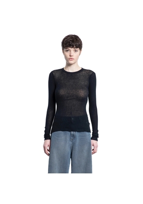 Cotton Cashmere Ribbed Long Sleeve Top