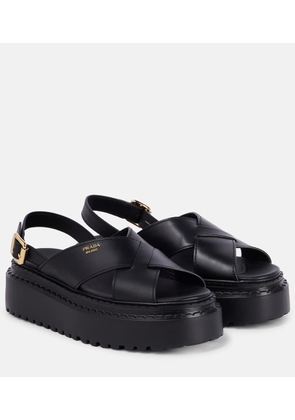 Prada Leather platform sandals