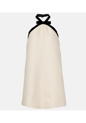 Tom Ford Bow-detail wool and silk crepe minidress