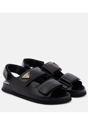 Prada Logo leather sandals