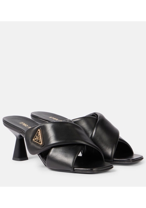 Prada Criss Cross 65 leather mules
