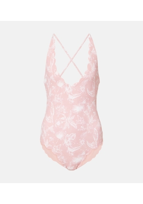 Marysia North Maillot floral scalloped swimsuit