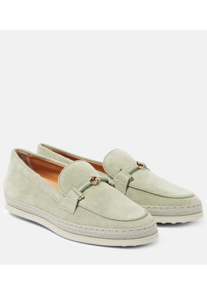 Tod's T Ring suede loafers