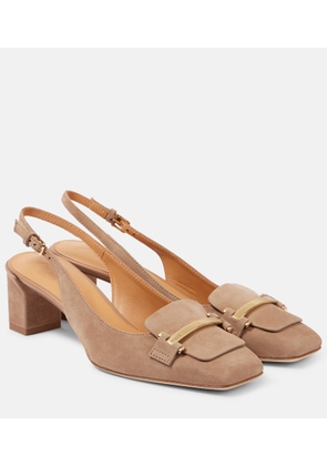 Tod's 50 suede slingback pumps