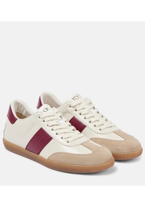 Tod's Tod's Tabs suede-trimmed leather sneakers