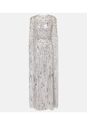 Jenny Packham Ruby caped sequined gown