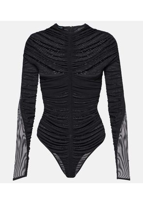 Mugler Sheer ruched bodysuit